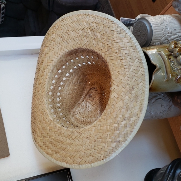 High Top Rattan Straw Hat Like New Size 7 - Picture 4 of 5
